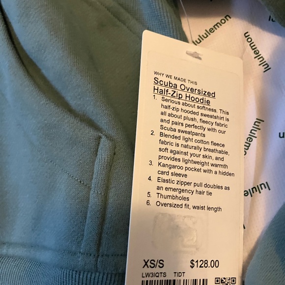 NWT Lululemon Scuba Oversized Half-Zip Hoodie, XS/S, Tidewater Teal - Picture 5 of 8